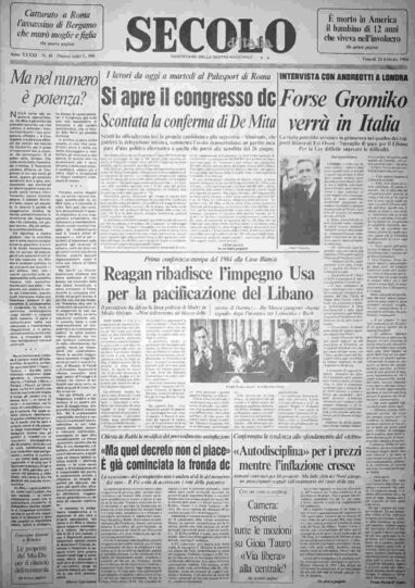 venerdì 24 febbraio 1984
