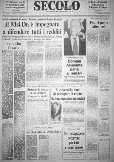 sabato 12 gennaio 1985