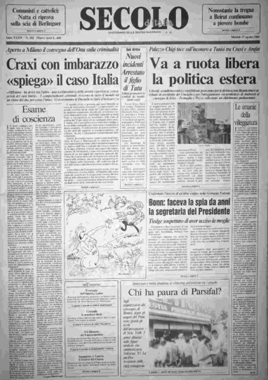 martedì 27 agosto 1985