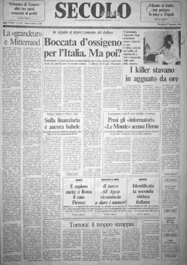 mercoledì 25 settembre 1985