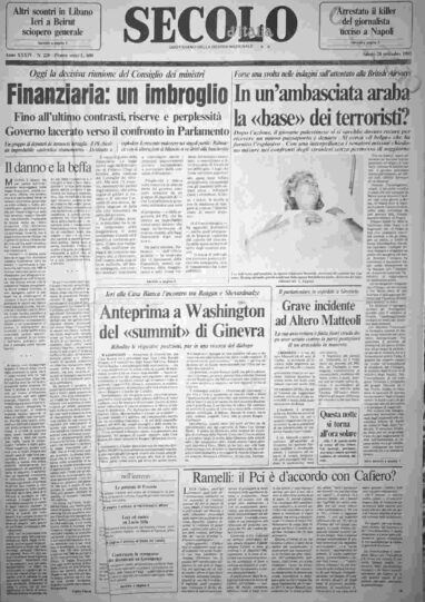 sabato 28 settembre 1985