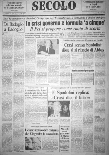 venerdì 18 ottobre 1985