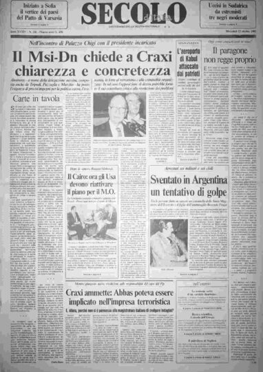 mercoledì 23 ottobre 1985