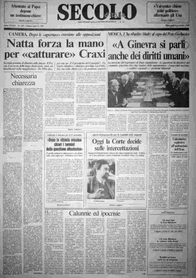 mercoledì 6 novembre 1985