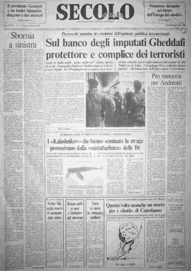 giovedì 2 gennaio 1986