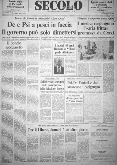 sabato 25 gennaio 1986