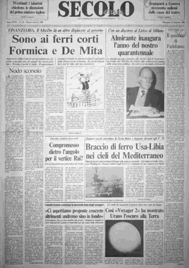 domenica 26 gennaio 1986