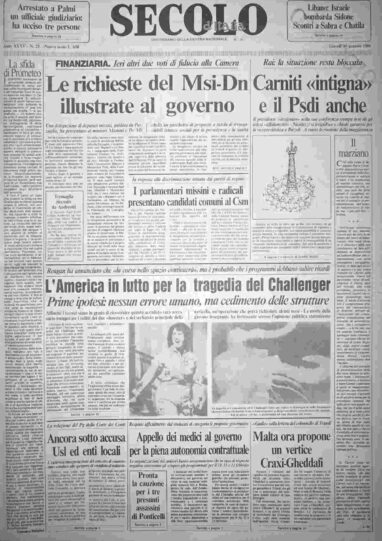 giovedì 30 gennaio 1986