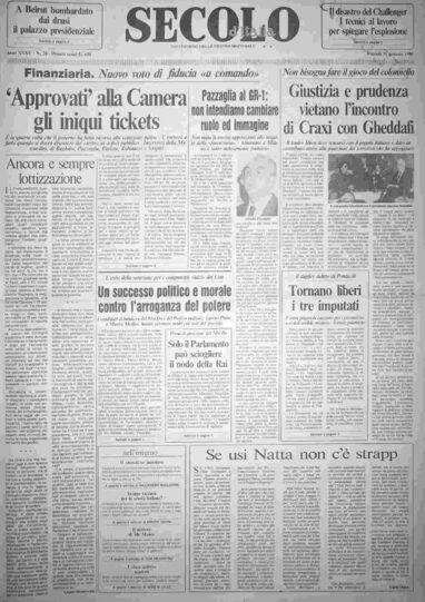 venerdì 31 gennaio 1986