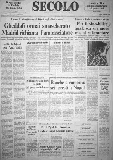 venerdì 11 aprile 1986