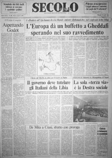 martedì 15 aprile 1986