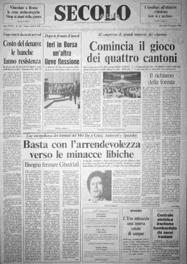 mercoledì 28 maggio 1986