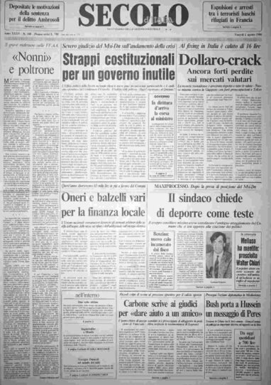 venerdì 1 agosto 1986