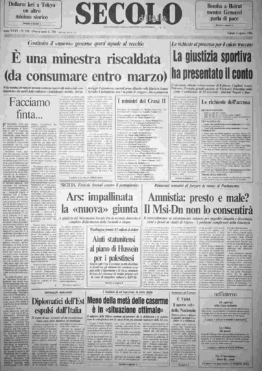 sabato 2 agosto 1986