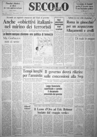 giovedì 11 settembre 1986