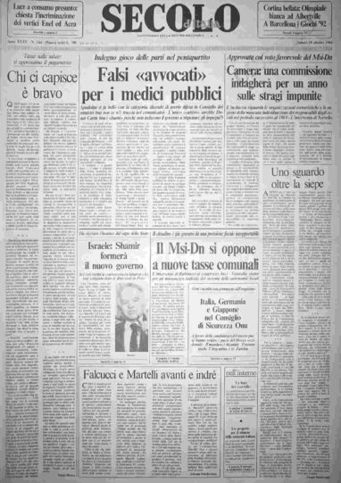 sabato 18 ottobre 1986