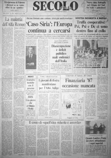 giovedì 30 ottobre 1986
