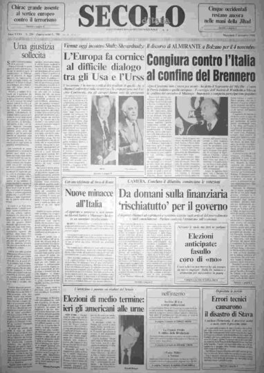 mercoledì 5 novembre 1986