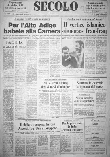 venerdì 30 gennaio 1987