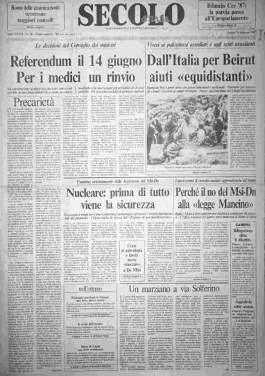 sabato 14 febbraio 1987