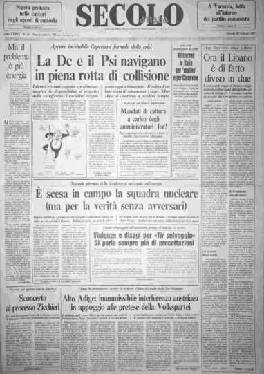 giovedì 26 febbraio 1987