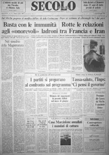 sabato 18 luglio 1987