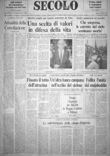 sabato 11 febbraio 1989