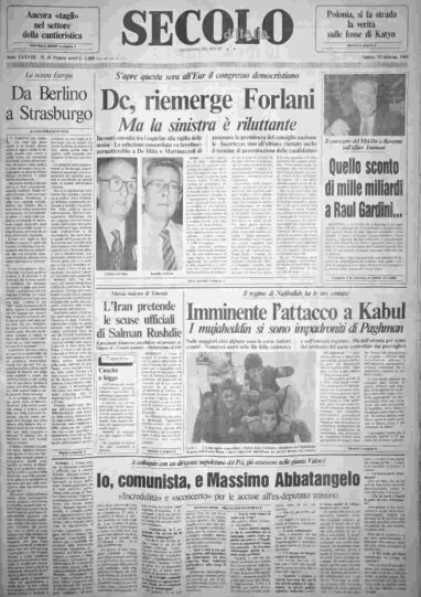sabato 18 febbraio 1989