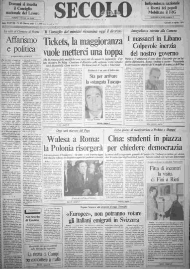 giovedì 20 aprile 1989