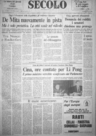 giovedì 25 maggio 1989