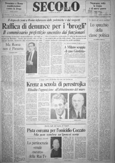 giovedì 2 novembre 1989