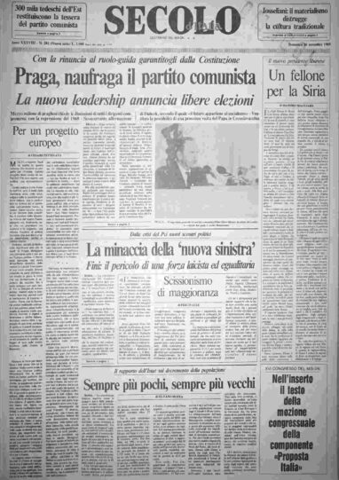 domenica 26 novembre 1989