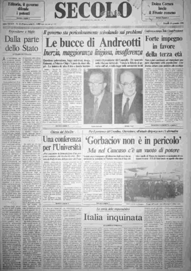 giovedì 25 gennaio 1990
