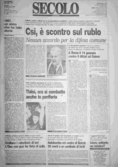 martedì 31 dicembre 1991
