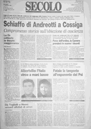mercoledì 19 febbraio 1992
