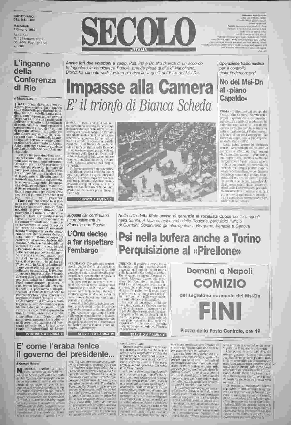 mercoledì 3 giugno 1992