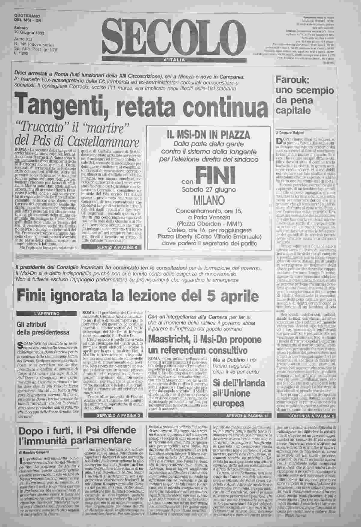 sabato 20 giugno 1992