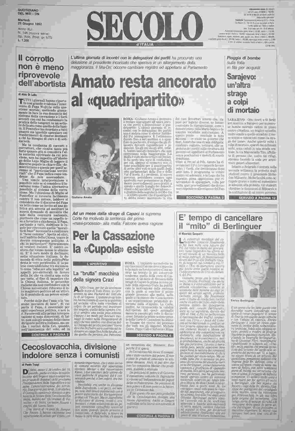 martedì 23 giugno 1992