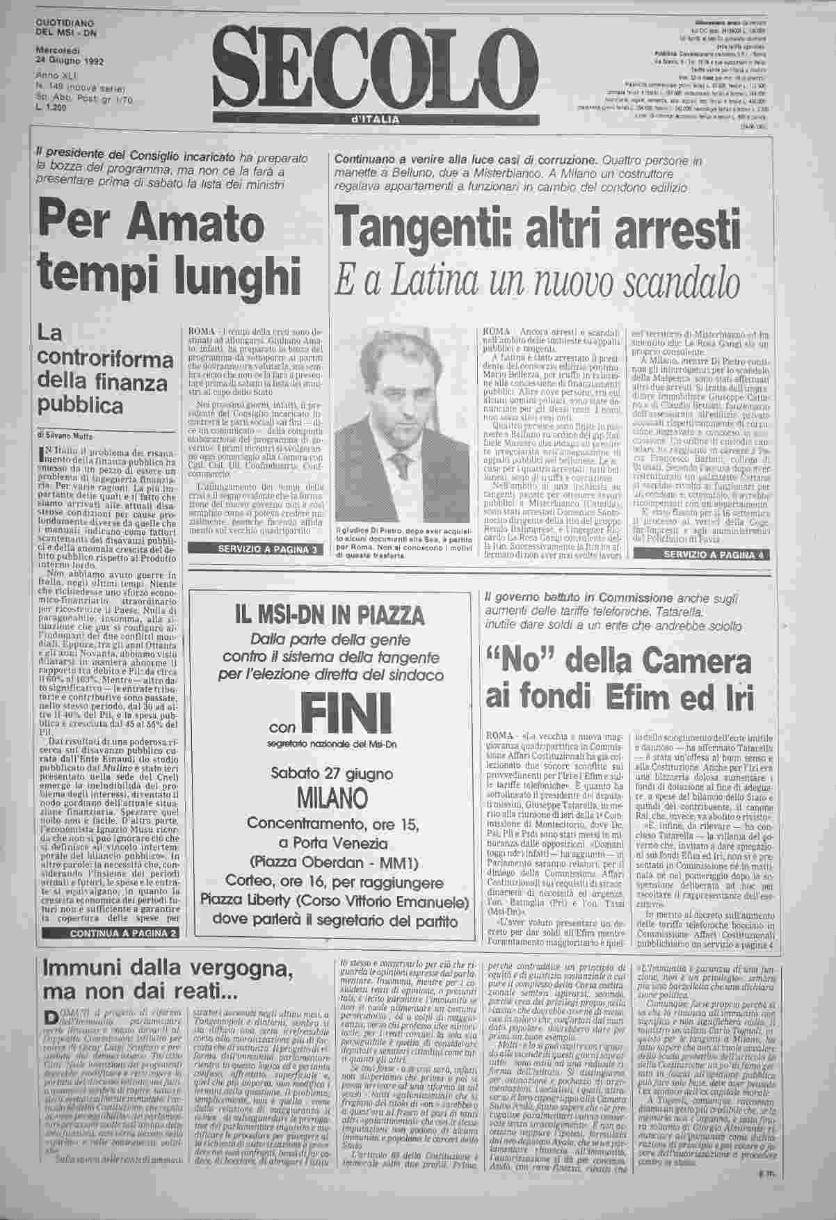 mercoledì 24 giugno 1992