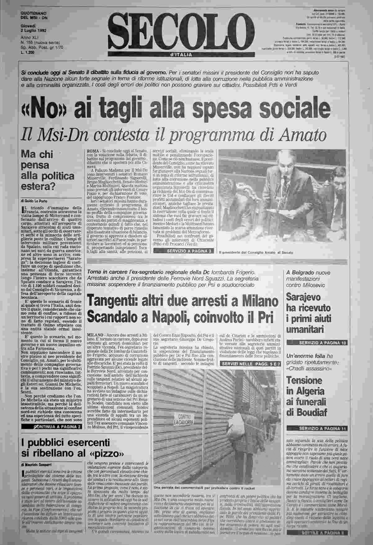 giovedì 2 luglio 1992