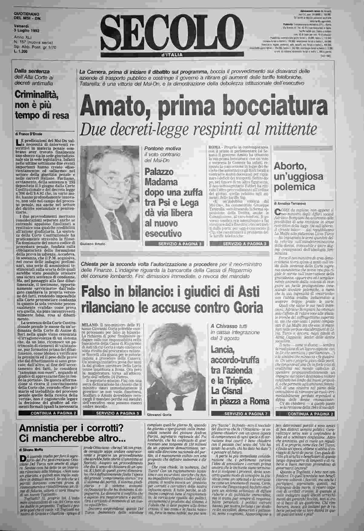 venerdì 3 luglio 1992