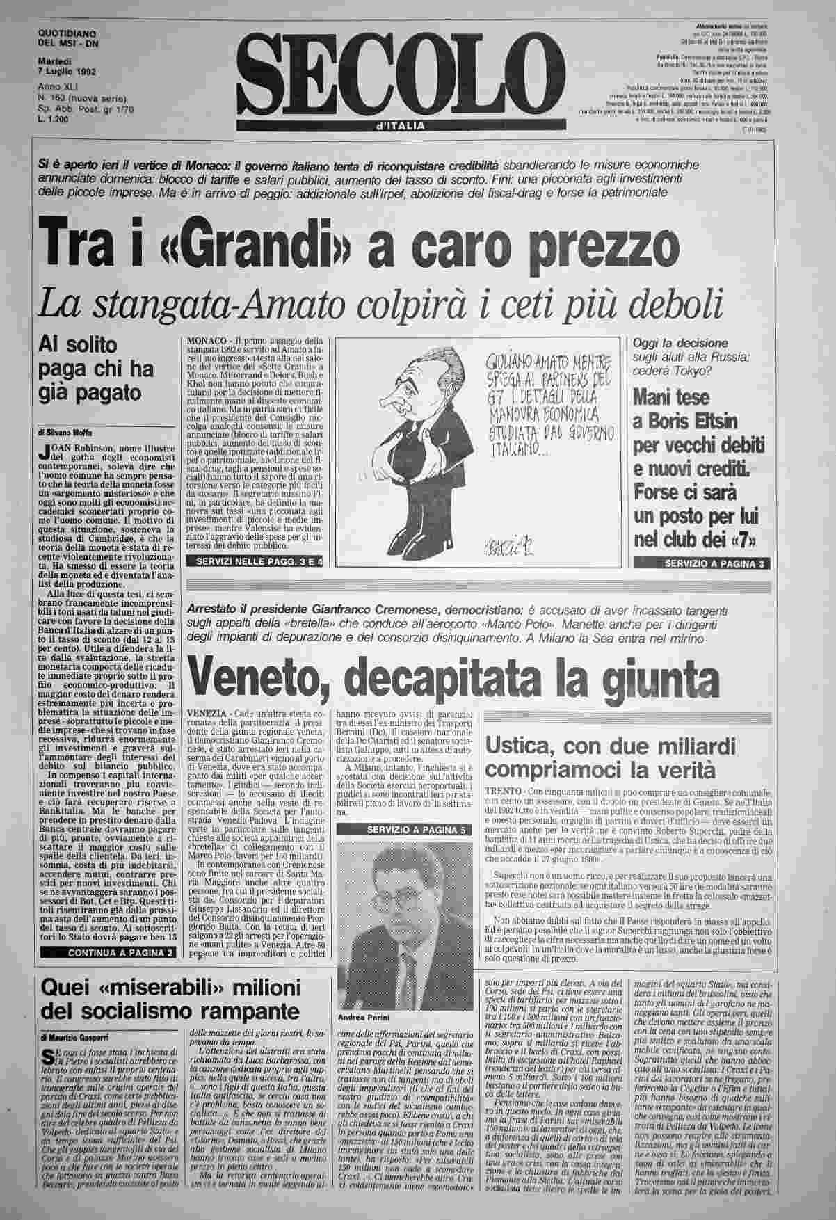 martedì 7 luglio 1992