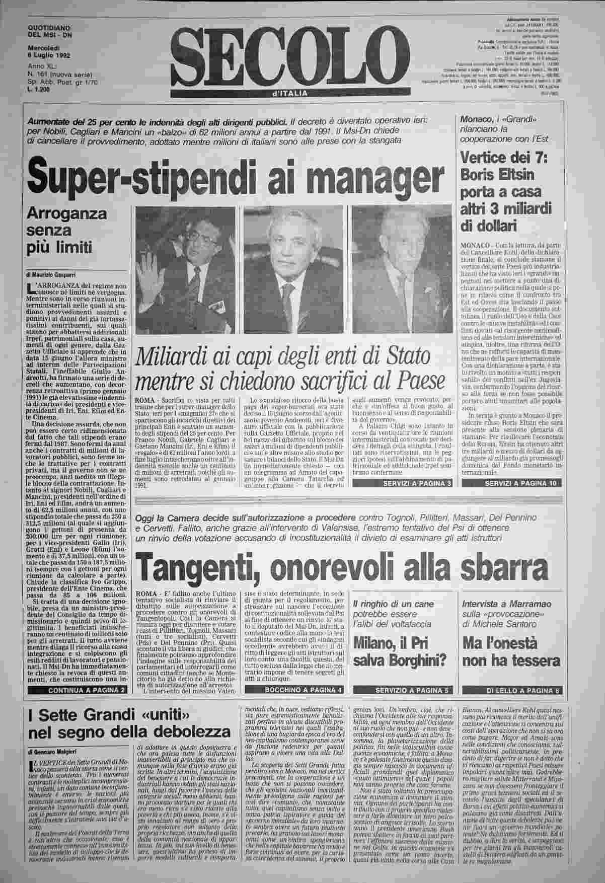 mercoledì 8 luglio 1992