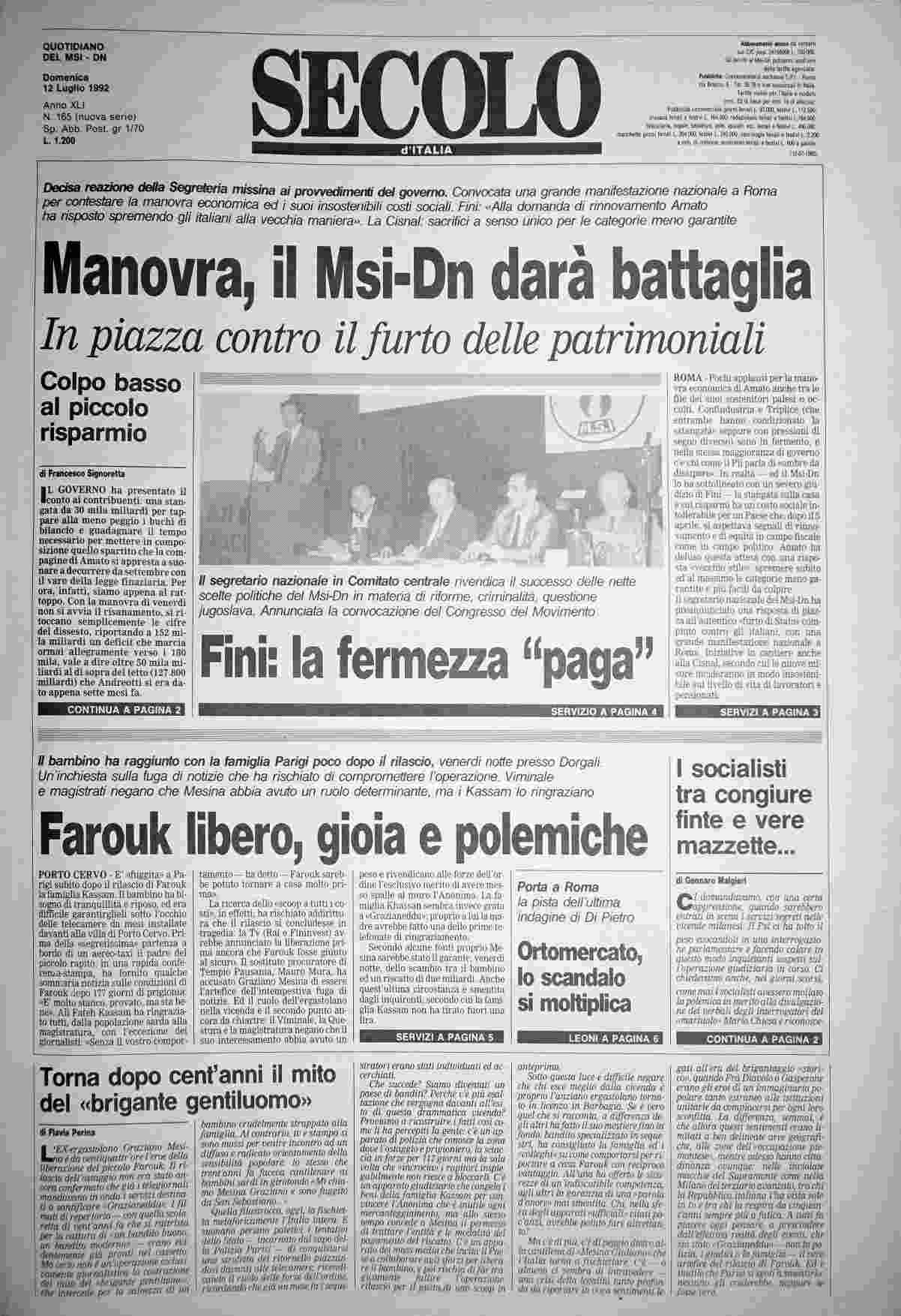 domenica 12 luglio 1992