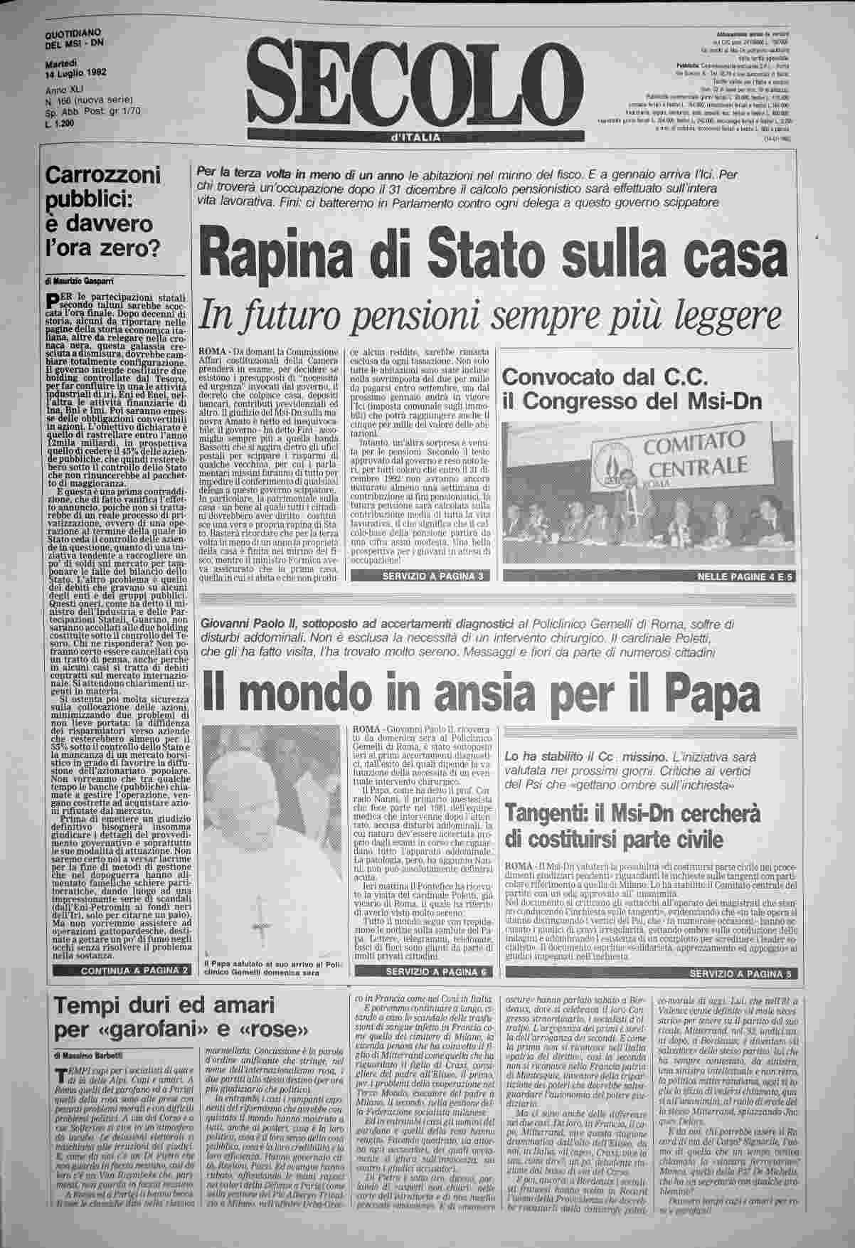 martedì 14 luglio 1992