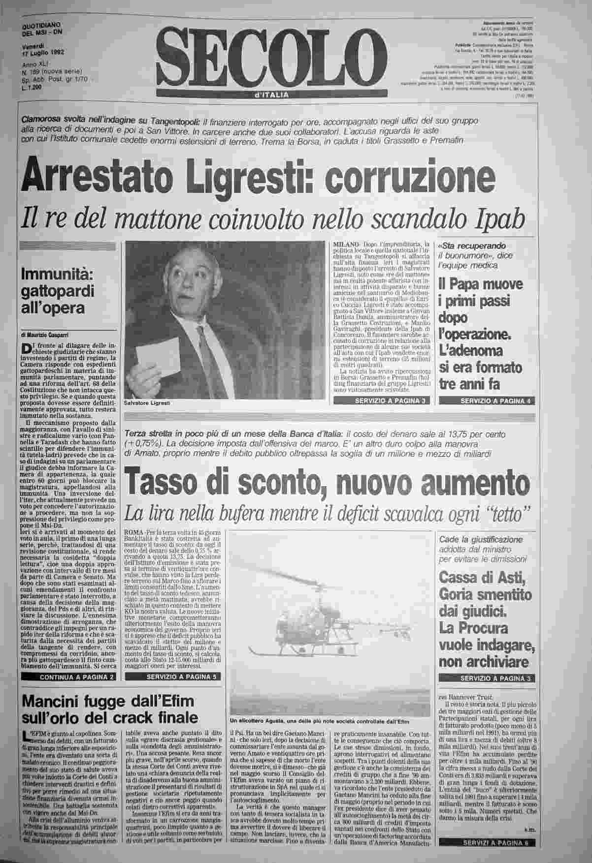 venerdì 17 luglio 1992