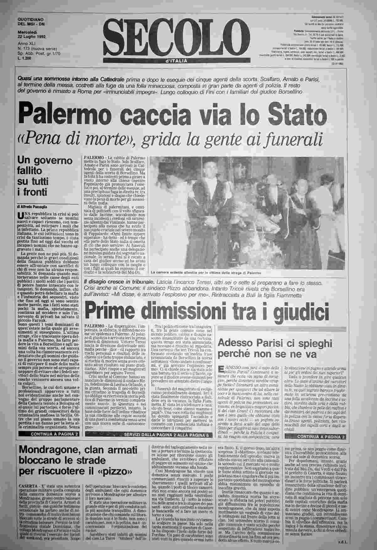 mercoledì 22 luglio 1992