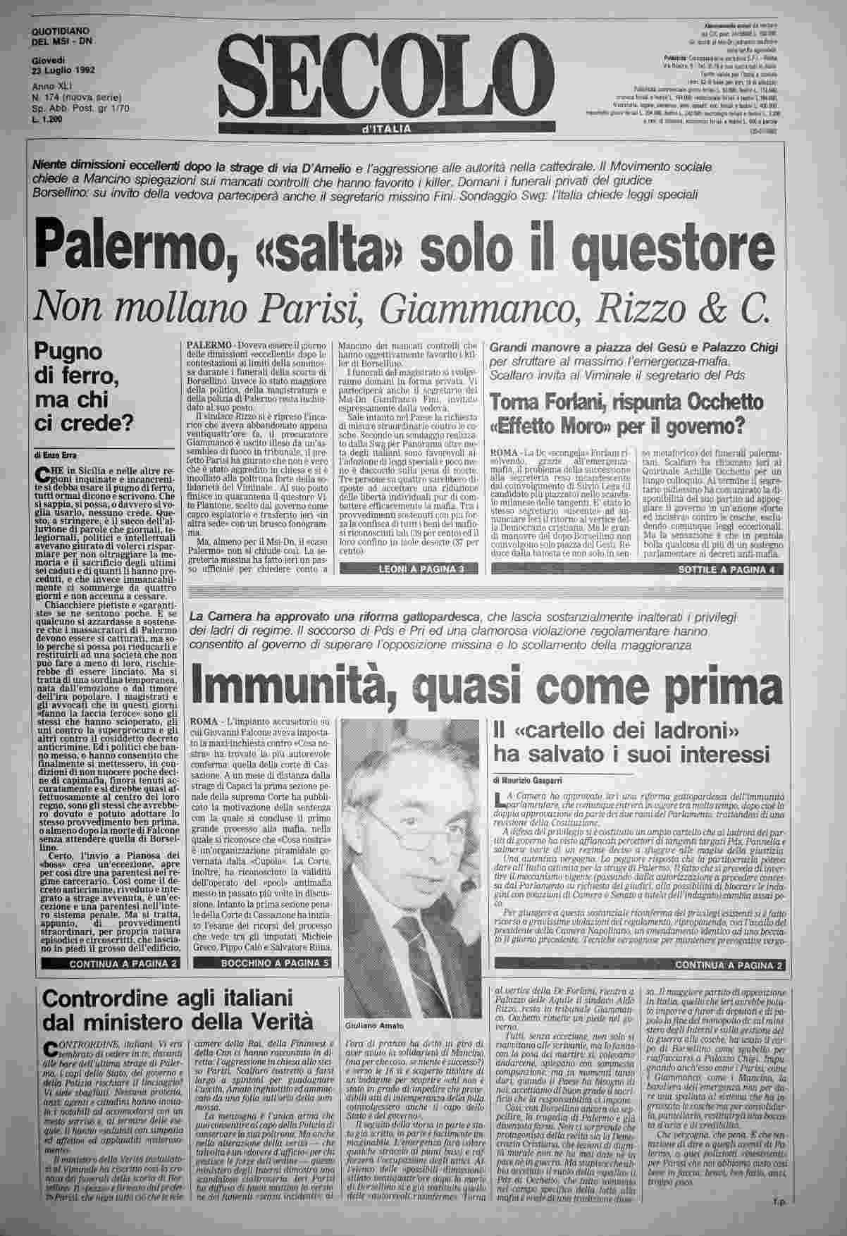 giovedì 23 luglio 1992