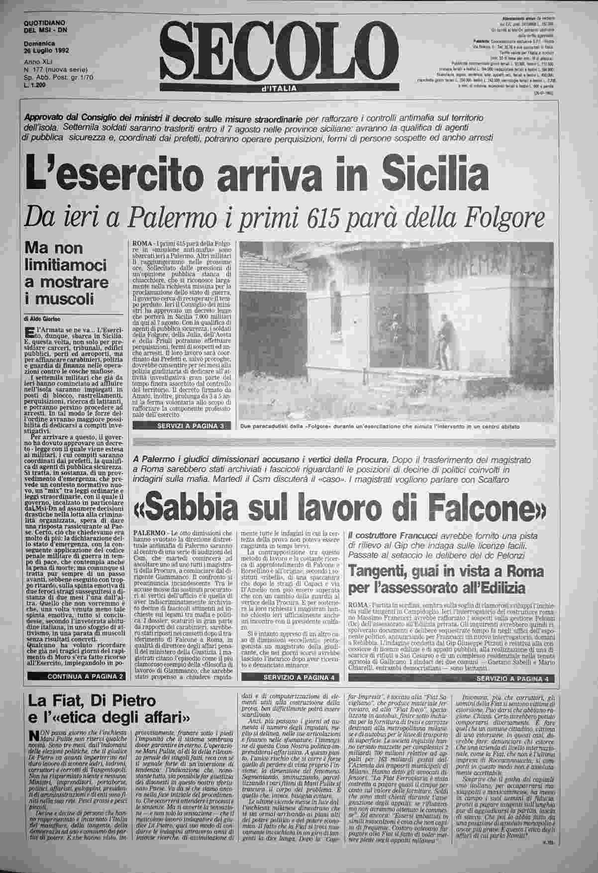 domenica 26 luglio 1992