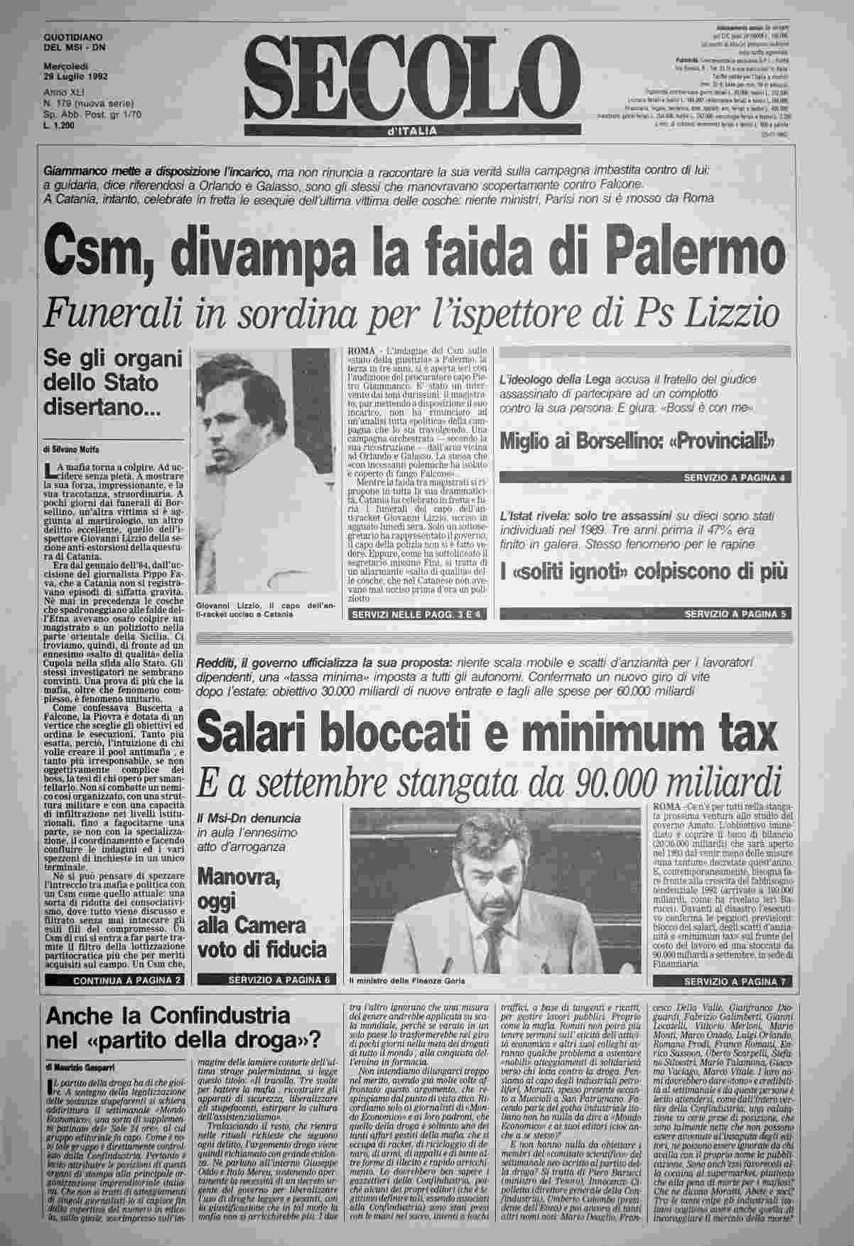 mercoledì 29 luglio 1992